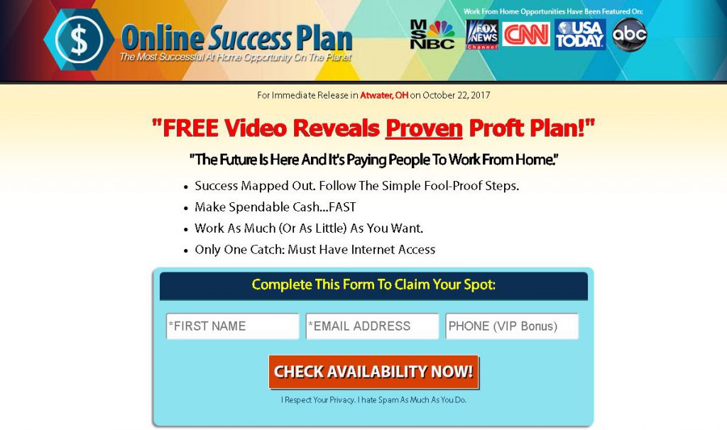 Is Online Success Plan A Scam