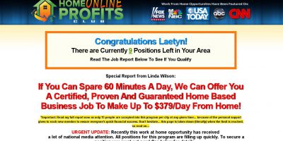 Home Online Profits Club Scam