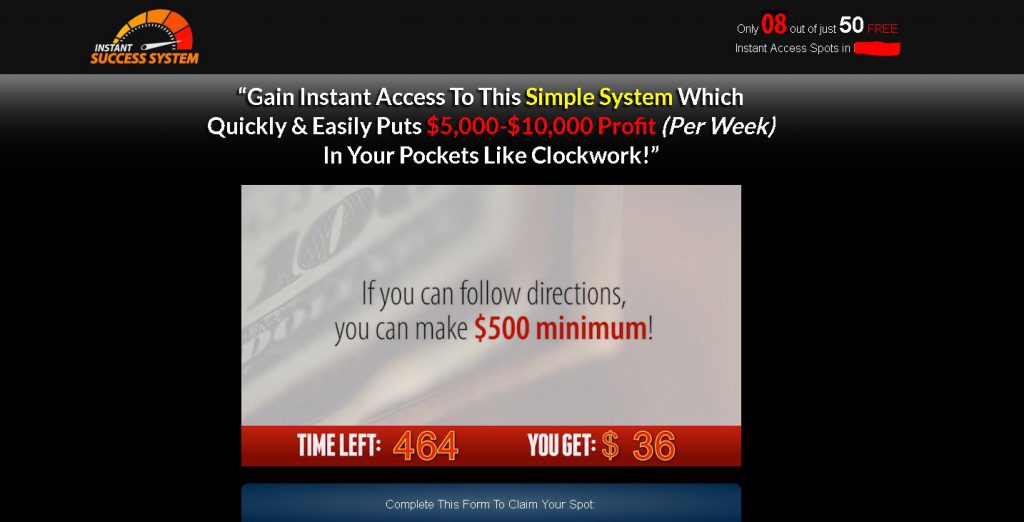 Instant Success system Scam