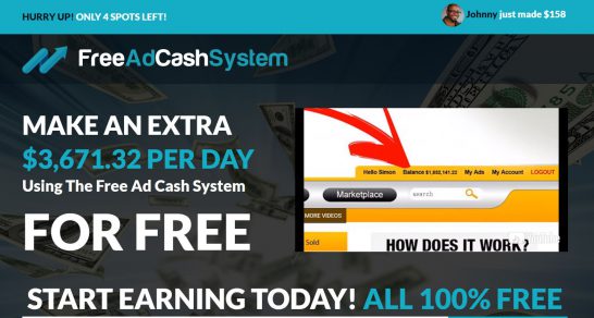 Free Ad Cash System Scam