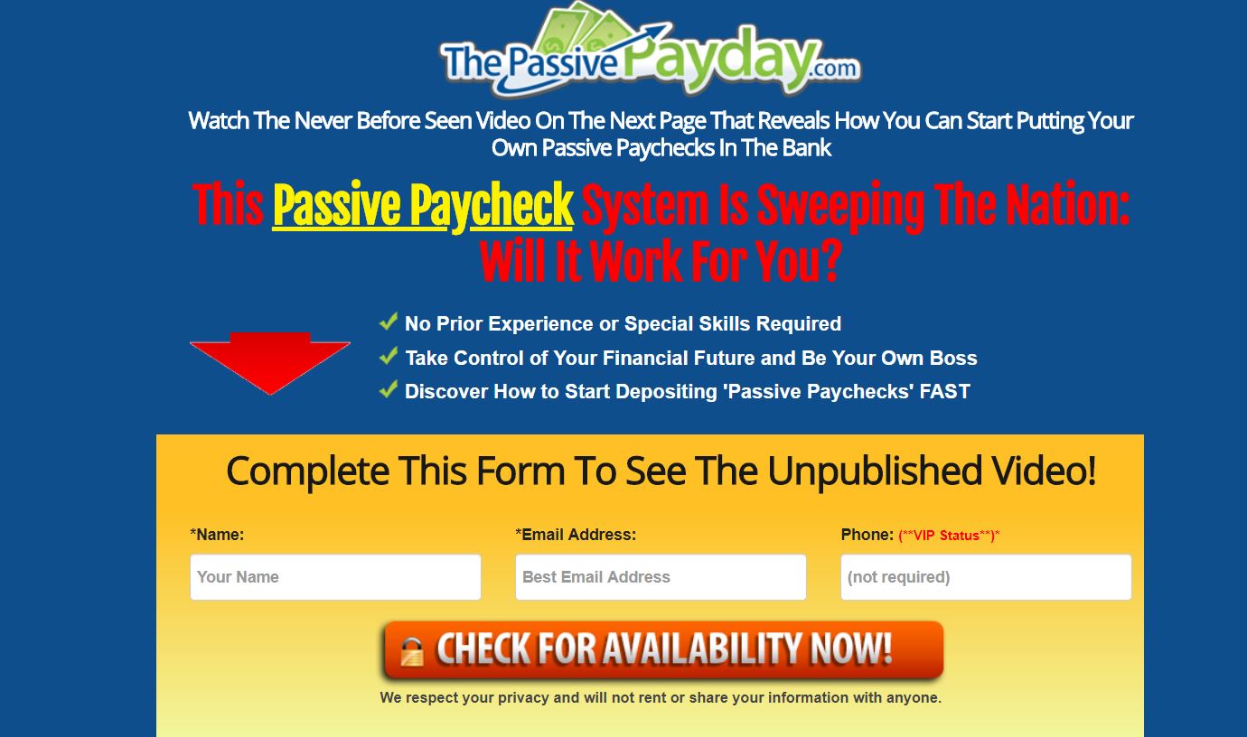The Passive Payday Scam Review