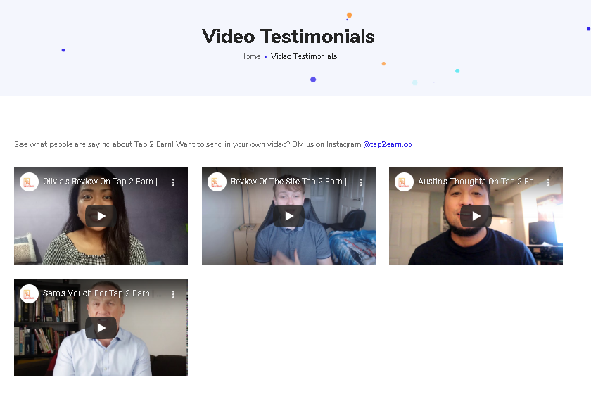 Tap 2 Earn Fake Testimonials